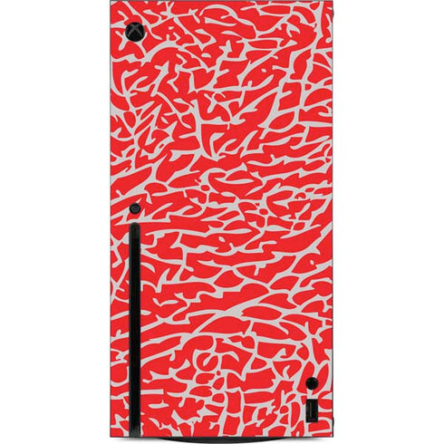 Elephant Print Red Xbox Series X Console Skin