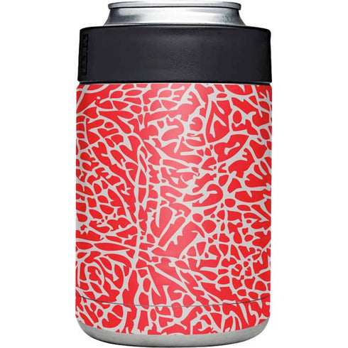 Elephant Print Red Yeti Colster Can Insulator Skin