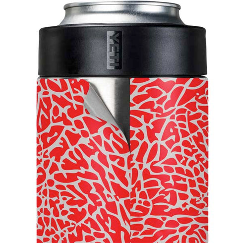 Elephant Print Red Yeti Colster Can Insulator Skin