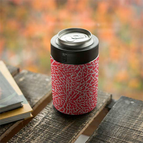 Elephant Print Red Yeti Colster Can Insulator Skin
