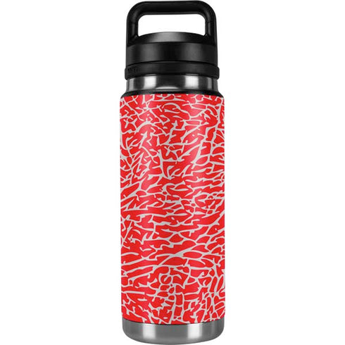 Elephant Print Red YETI Rambler 26oz Bottle Skin