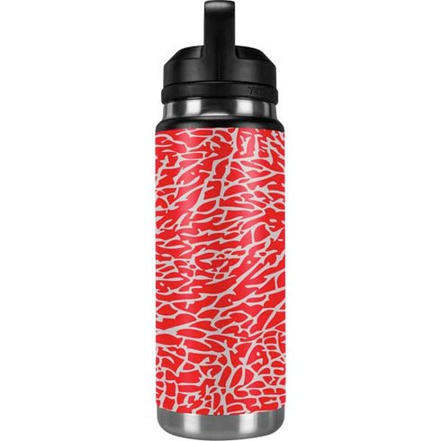 Elephant Print Red YETI Rambler 26oz Bottle Skin
