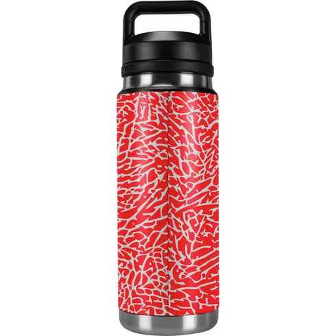 Elephant Print Red YETI Rambler 26oz Bottle Skin