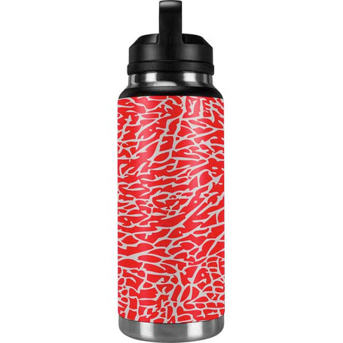 Elephant Print Red YETI Rambler 36oz Bottle Skin
