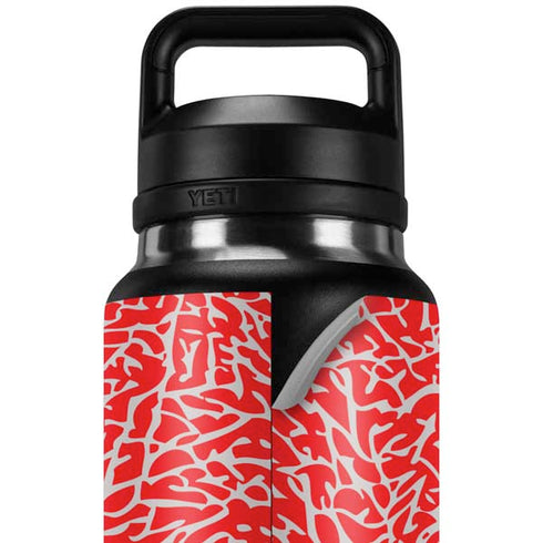 Elephant Print Red YETI Rambler 36oz Bottle Skin