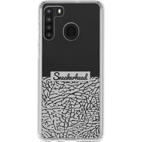 Elephant Print Sneakerhead Black Galaxy A21 Clear Case