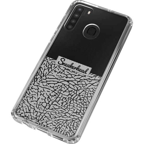 Elephant Print Sneakerhead Black Galaxy A21 Clear Case