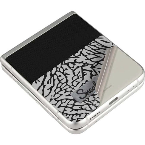 Elephant Print Sneakerhead Black Galaxy Z Flip3 5G Skin