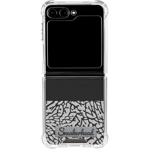 Elephant Print Sneakerhead Black Galaxy Z Flip5 5G Clear Case