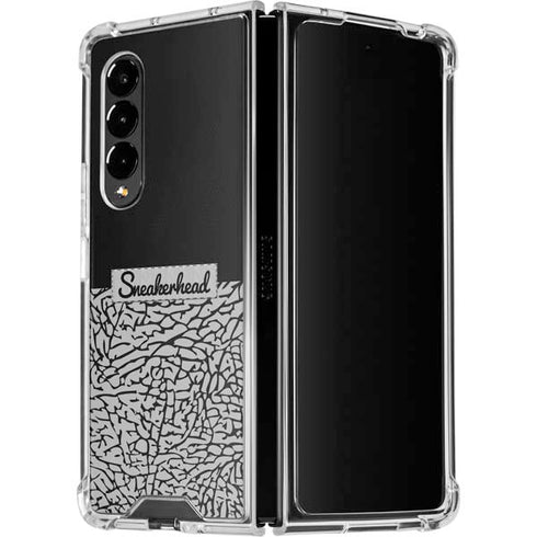 Elephant Print Sneakerhead Black Galaxy Z Fold4 5G Clear Case