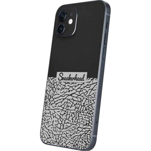 Elephant Print Sneakerhead Black iPhone 12 Skin