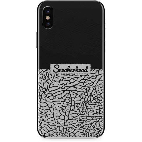 Elephant Print Sneakerhead Black iPhone X Skin