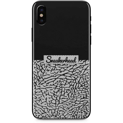 Elephant Print Sneakerhead Black iPhone XS Skin