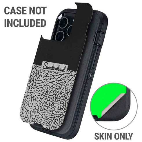 Elephant Print Sneakerhead Black Otterbox Defender iPhone Skin