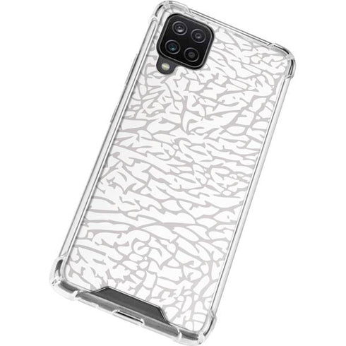 Elephant Print White Galaxy A12 Clear Case