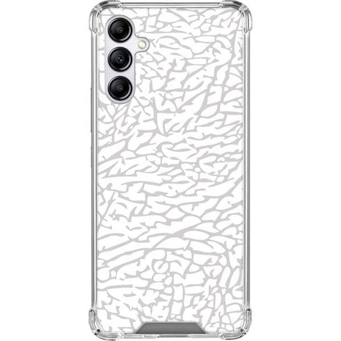 Elephant Print White Galaxy A15 5G Clear Case