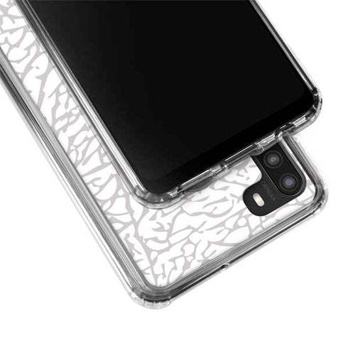 Elephant Print White Galaxy A21 Clear Case