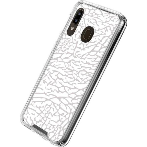 Elephant Print White Galaxy A30 Clear Case