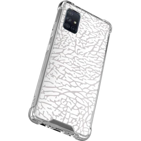 Elephant Print White Galaxy A71 5G Clear Case