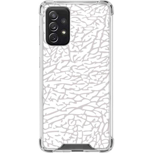 Elephant Print White Galaxy A72 5G Clear Case