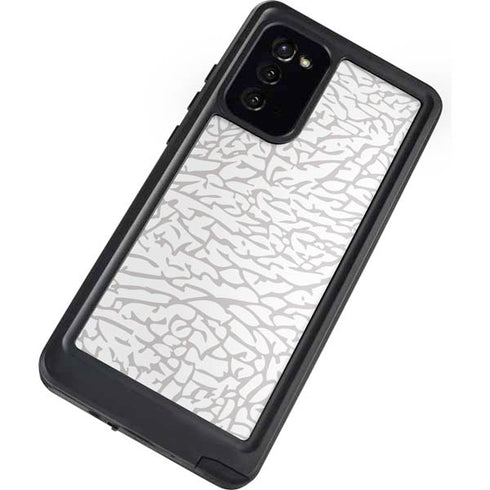 Elephant Print White Galaxy Note20 5G Waterproof Case