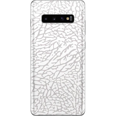 Elephant Print White Galaxy S10 Plus Skin