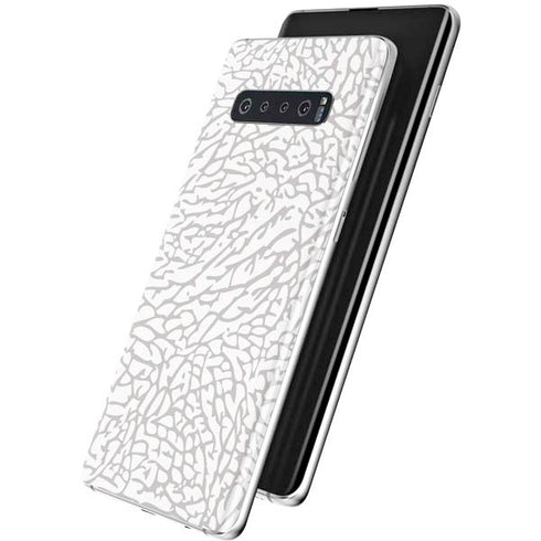 Elephant Print White Galaxy S10 Plus Skin