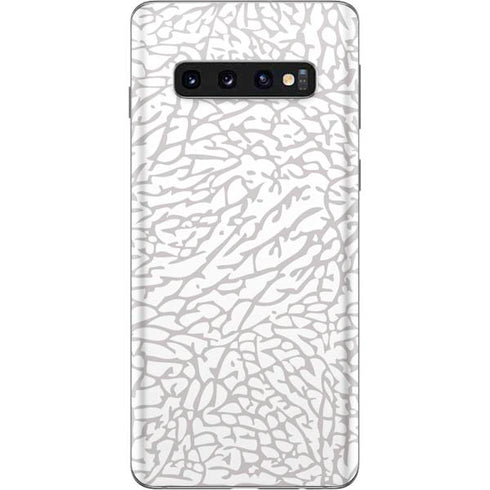 Elephant Print White Galaxy S10 Skin