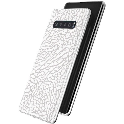 Elephant Print White Galaxy S10 Skin