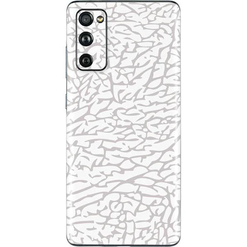 Elephant Print White Galaxy S20 Fan Edition Skin