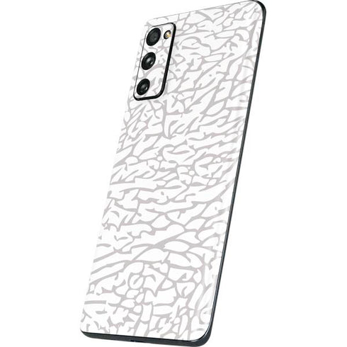Elephant Print White Galaxy S20 Fan Edition Skin