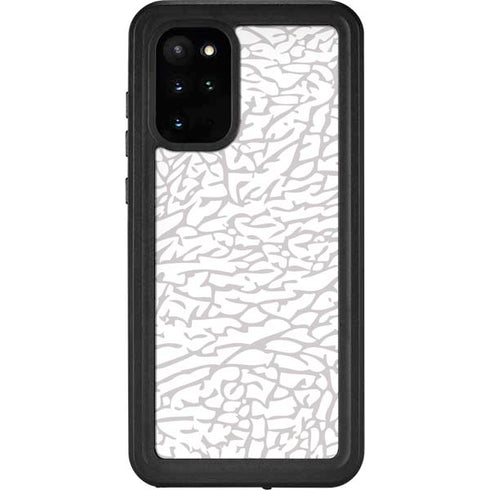 Elephant Print White Galaxy S20 Plus Waterproof Case