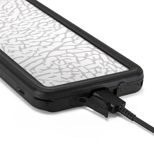 Elephant Print White Galaxy S20 Plus Waterproof Case