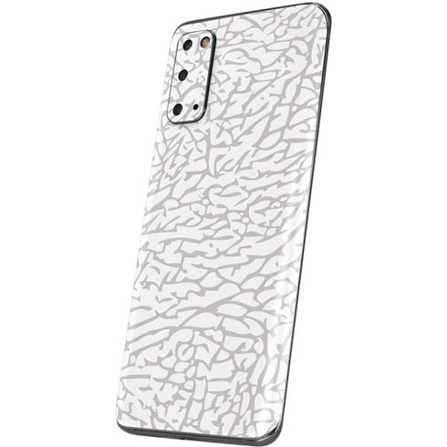Elephant Print White Galaxy S20 Skin