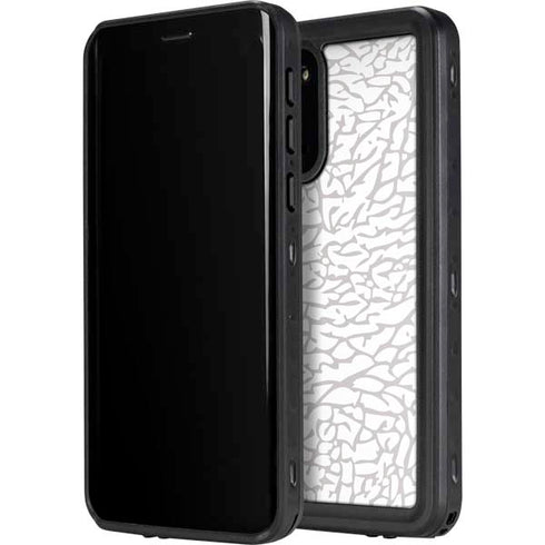 Elephant Print White Galaxy S20 Waterproof Case
