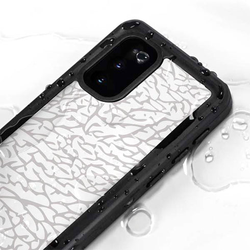 Elephant Print White Galaxy S20 Waterproof Case