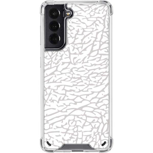 Elephant Print White Galaxy S21 5G Clear Case