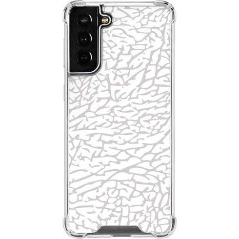 Elephant Print White Galaxy S21 FE Clear Case