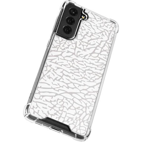Elephant Print White Galaxy S21 FE Clear Case