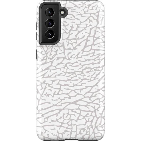 Elephant Print White Galaxy S21 FE Pro Case