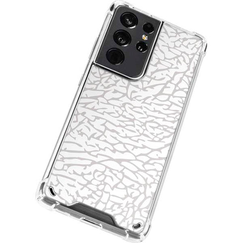 Elephant Print White Galaxy S21 Ultra 5G Clear Case