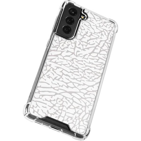 Elephant Print White Galaxy S22 Clear Case