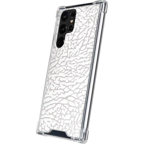 Elephant Print White Galaxy S22 Ultra Clear Case