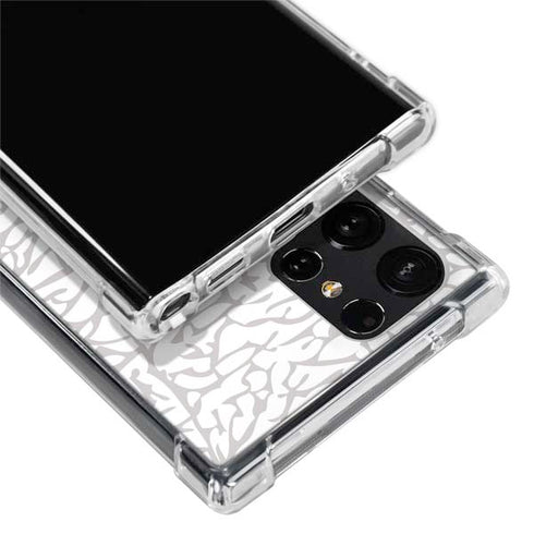 Elephant Print White Galaxy S22 Ultra Clear Case