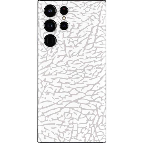 Elephant Print White Galaxy S22 Ultra Skin