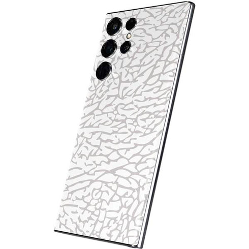 Elephant Print White Galaxy S22 Ultra Skin