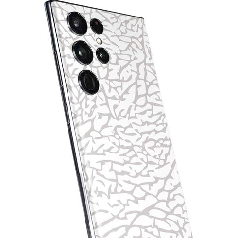 Elephant Print White Galaxy S22 Ultra Skin
