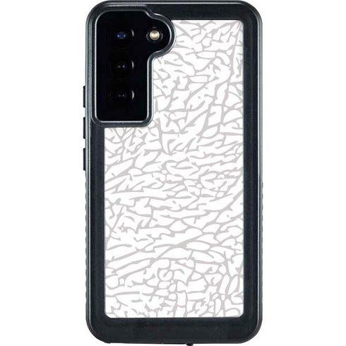 Elephant Print White Galaxy S23 Plus Waterproof Case