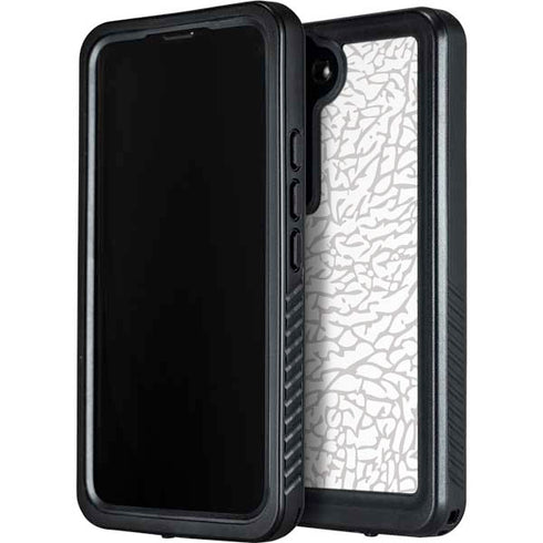 Elephant Print White Galaxy S23 Plus Waterproof Case