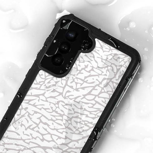 Elephant Print White Galaxy S23 Plus Waterproof Case